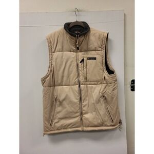 Wear 1st Vest Mens L Tan Padded Full Zip Sleeveless Puffer Lightweight Jacket
